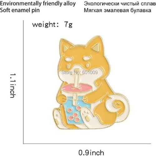 20/Lot Mascot Dog Corgi Dog Brooch Figures Pin For Lapel Action Figure Toy