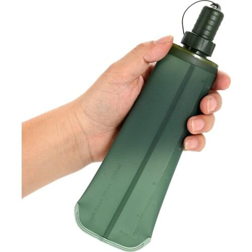250ml 500ml TPU Outdoor Sport Bottle Folding Soft Flask Drink Water Bottle for Running Camping Hiking Bicycle Fitness Water Bag