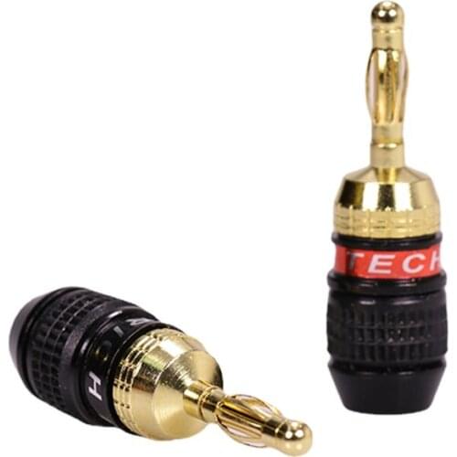 4pcs/2pairs 4mm Banana Plug Connector Screws-Type Banana Jack Head Black and Red Color