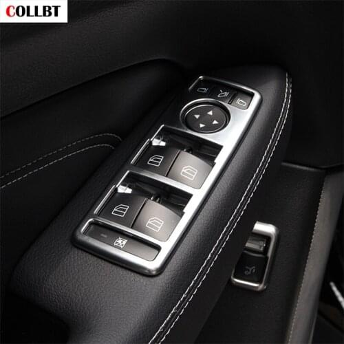 5Pcs ABS Chrome Car Window Lift Switch Button Cover Trim Accessories For Mercedes Benz A/B/C/E/GLE/GLA/CLA/GLK/ML W212 W204