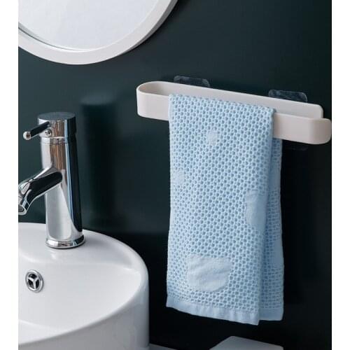 Independent design Simple wall-mounted towel rack Powerful seamless bathroom bathroom single-pole nail-free bath towel rack