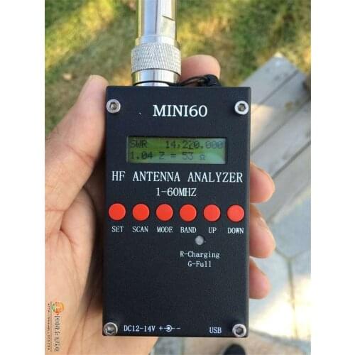 Bluetooth Android HF ANT SWR Antenna Analyzer 1-60MHz Mini60 SWR Antenna Meter DC12-24V USB