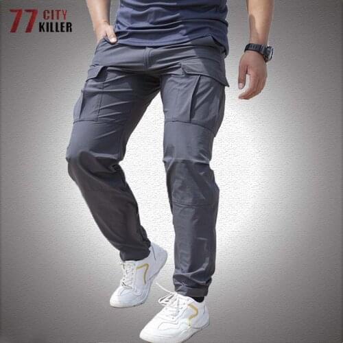 Quick-drying Tactical Pants Men Multi-pocket Wear-resistant Cargo Trousers Mens Military Combat Work Joggers Outdoor Hiking Pant