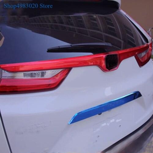 For Honda CRV CR-V 2017 2018 Car styling cover carbon fiber/ABS Rear logo door tailgate frame plate trim stick trunk parts 1pcs