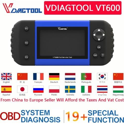 VDIAGTOOL Car Diagnostic VT600 OBD2 Scanner Tool Engine ABS SRS EPB Oil Service Reset Injector Coding OBD2 PK NT650 CRP123 129E