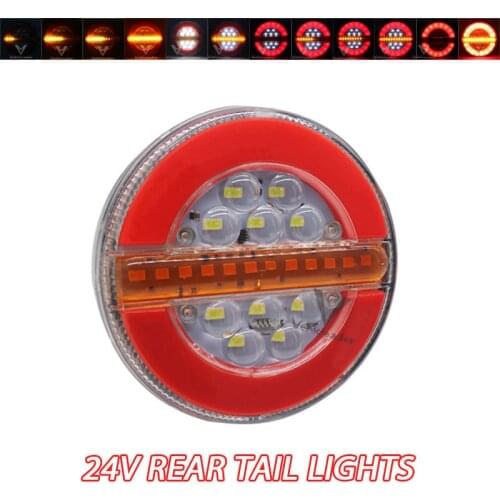Dynamic LED 24V Waterproof Trailer Truck Tail Light Brake Light Flow Turn Signal Lamp Strobe Light For Car Boat Bus Van Caravan