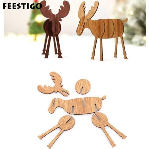 Diy Wooden Elk Ornaments Christmas Decoration Ornaments Christmas Childrens Gifts For Home Bars Shopping Malls Festive Pendant