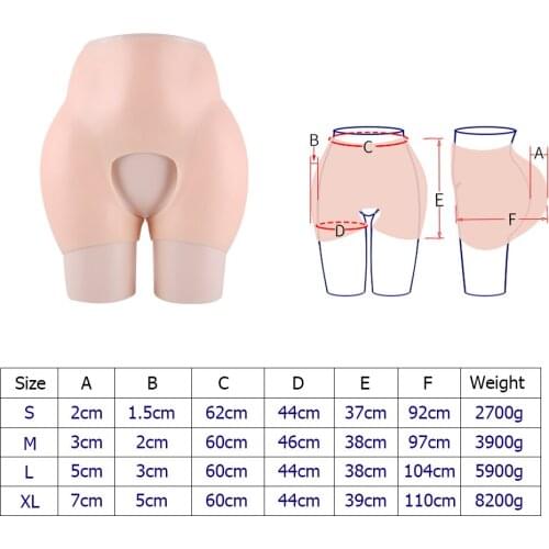 Fake Vagina Crossdressing for Crossdresser Transgender Drag Queen Shemale Artificial Silicone Buttock Thicken hips by 2 to 7cm