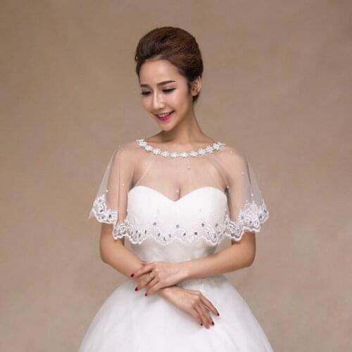 Bride Decoration Lace Shawl Korean Version Cloak Shoulder Waistcoat Spring Summer Autumn Cloak Wedding Dress Veil