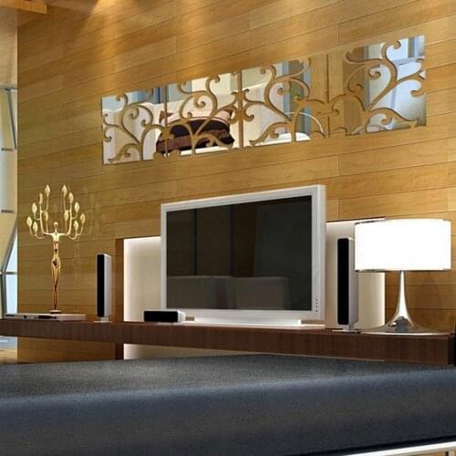 Europes best-selling 3 d mirror pattern mirror posts The sitting room the bedroom cosmetic mirror flower stick wall stickers