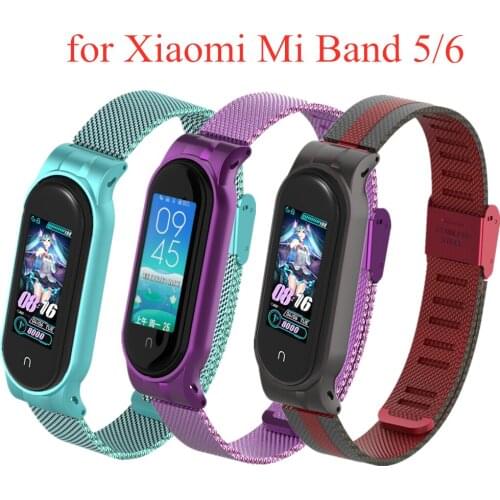 For Mi Band 5 Metal Strap Bracelet for Xiaomi Mi Band 5 Correa Stainless Steel Replacement Strap Mi5 Wrist Band for Mi Band5 NFC