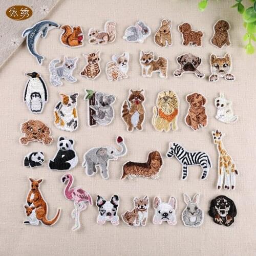 50pcs/lot Kangaroo Rabbit Giraffe Embroidery Patches Letters Clothing Decoration Accessories Diy Iron Heat Transfer Applique