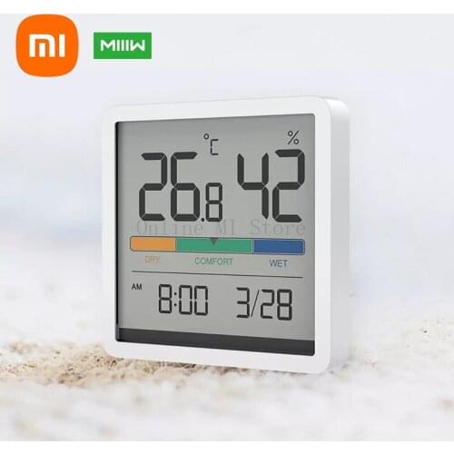 New Xiaomi Miiiw Jingxiang Thermohygrometer Clock White 5 kinds of information display multi-angle high-definition screen