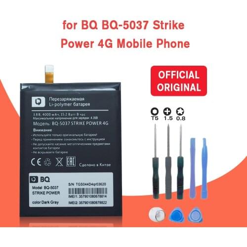 New 4000mAh BQ-5037 Replacement Battery Batterie For BQ 5037 Strike Power 4G Mobile Phone Batteries+Tracking + Tools