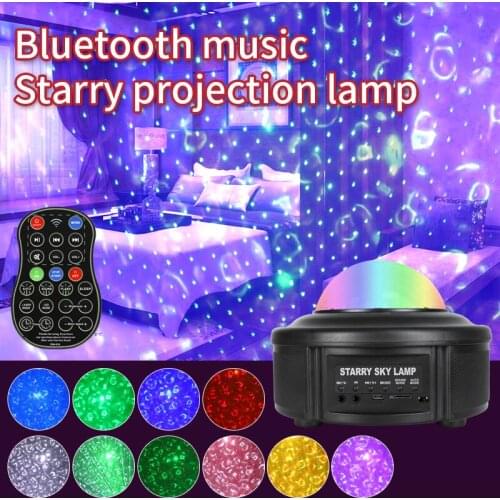 Ocean Wave Party DJ Light Remote Control Starry Sky Stage Light Bluetooth RGB Laser Projector Lamp TF Card Music Player For Home