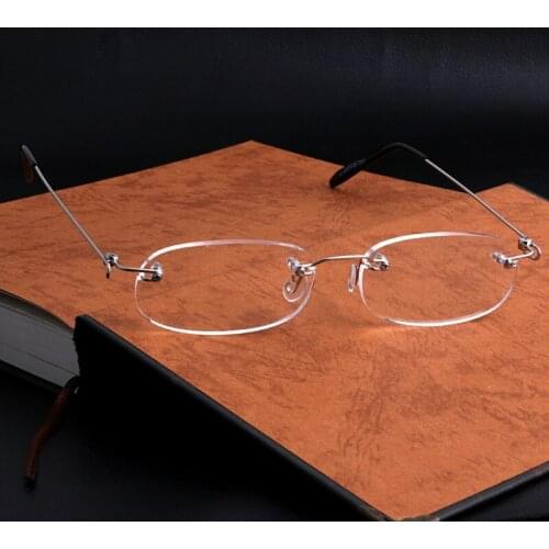 Women Men Metal Rimless Reading Glasses Eyeglasses Readers +1 +2 +3 +4 M89E
