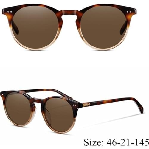 Vintage Retro Small Round UV400 Polarized Sunglasses Ov5256 Fashion style Import Acetate High Quality box women man eyeglasses