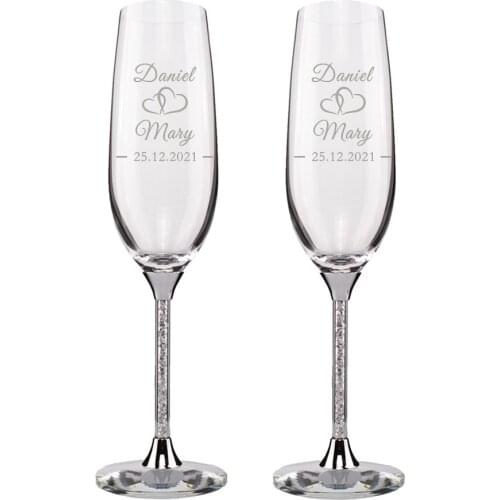 Personalized Wedding Glasses Engrave Custom Made Glassware for Weddings Champagne Flutes RR2082