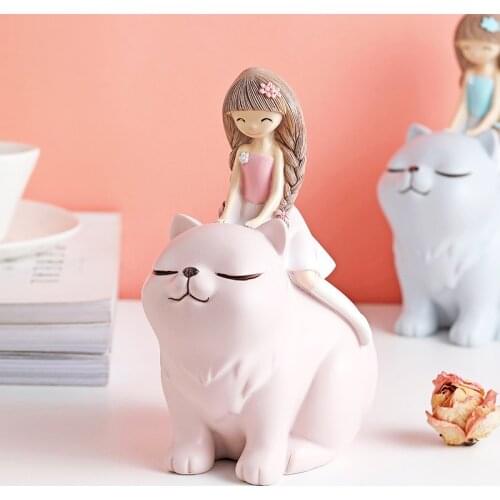 Resin Animal Unicorn cat rabbit girl Piggy Bank Coin Storage Box Children Toy festival Birthday Gift Home Decoration money box