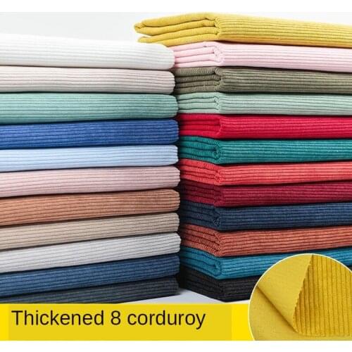 Striped Corduroy Fabric for Jacket Clothes Shirt Sofa Cover Dress Cotton Brocade Flannelette Sewing Pink White Blue DIY Black