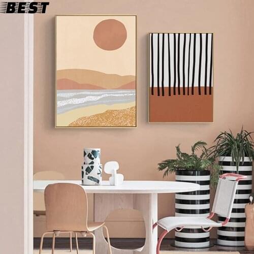 Boho Geometry Shape Canvas Poster Wall Art Prints Painting Decorative Picture For Living Room Minimalist Nordic Decoration Home