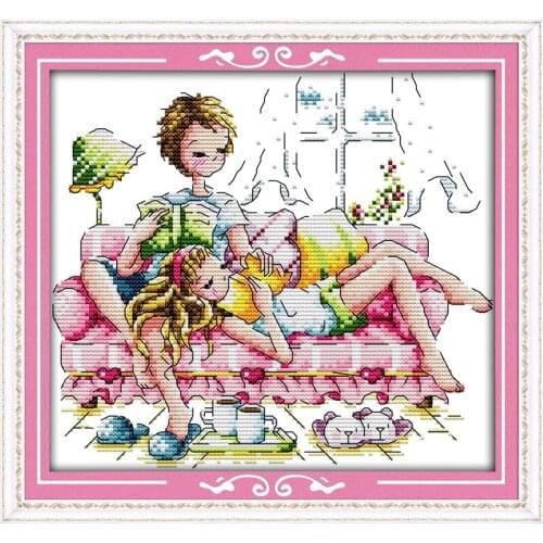 Romantic partners (2) cross stitch kit 14ct 11ct count print canvas stitches embroidery DIY handmade needlework plus