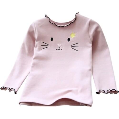 Girls Shirts Children Toddler Baby Girl Long Sleeve Round Neck Shirts Kids Cartoon Printed Tops Tees Autumn Casual Blouse