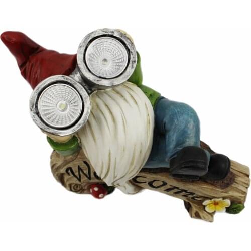 Garden Statue Solar Light Up LED Glowing Naughty Sculpture Yard Gnome Decoration Villa Home Figurines Decoartion