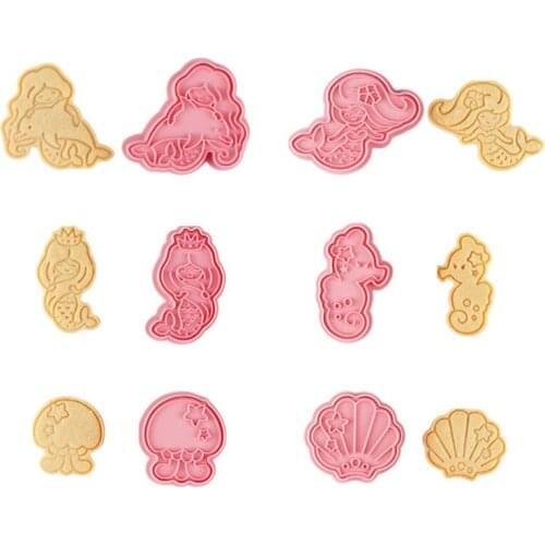 P9YE Ocean Theme Chocolate Candy Sugar Craft Gum Paste Mold Cake Decorating Tools Family Art Plastic Soap Mold Kitchen