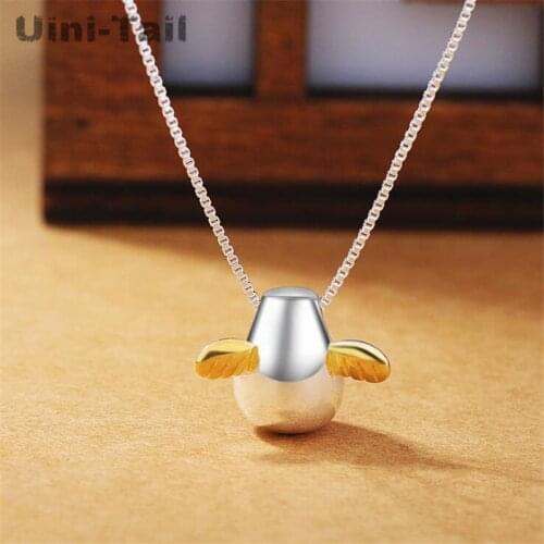Uini-Tail hot classic 925 sterling silver angel egg necklace Korean trend fashion cute dynamic high quality jewelry GN069