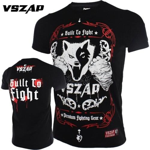 VSZAP Boxing Jerseys Fight MMA T-Shirt Gym Tee Shirt Boxing Fitness sport Muay Thai Cotton Breathable Comfortable T Shirt Men