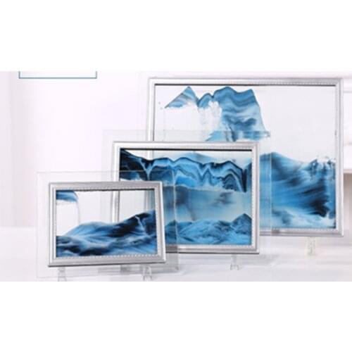 Explosion style simple 3D geomantic sand painting hourglass glass crafts creative gift decoration living room decoration sand gi