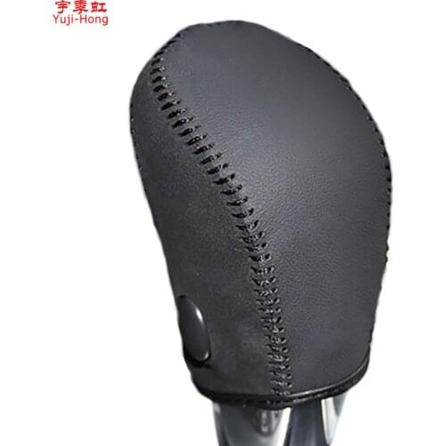 Yuji-Hong Car Gear Covers Case for Nissan Teana 2.0L 2013 Car Automatic Shift Collars Hand-stitched Auto Genuine Leather Cover