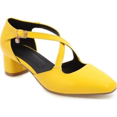 Big Size 11 12 13 14 15 16 17 ladies high heels women shoes woman pumps Squarehead Shallow mouth Thick with Single shoes