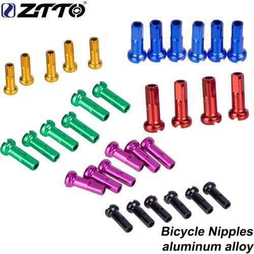 ZTTO 100pcs MTB Bike Road Bicycle Nipples 14G 2.0 14mm 2.0mm Ultralight High strength Aluminum alloy Colorful Spokes Nipple