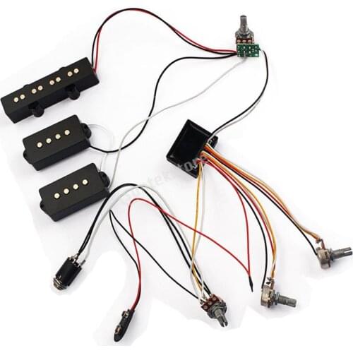 1 Set 3 Band Wiring Harness AMP EQ Preamp Equalizer Pickup for Jazz Bass/Precision Bass Guitar Accessory