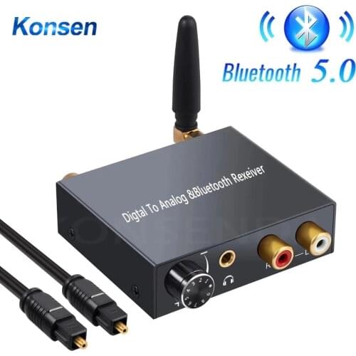 192khz Bluethooth DAC Digital to Analog Audio Converter with Bluetooth Receiver With Volume Control For Phone Speaker DVD HDTV