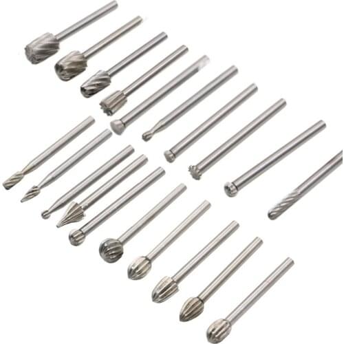 20pcs/Set Routing HSS Dremel Bits Dremel Milling Wood CNC Rotary Burr Set File Cutter Grinder Woodworking Carving Carved Knife