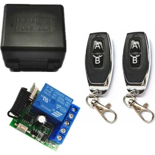 433Mhz Universal Wireless Remote Control Switch DC 12V 1CH relay Receiver Module and 2pcs RF Transmitter 433 Mhz Remote Controls