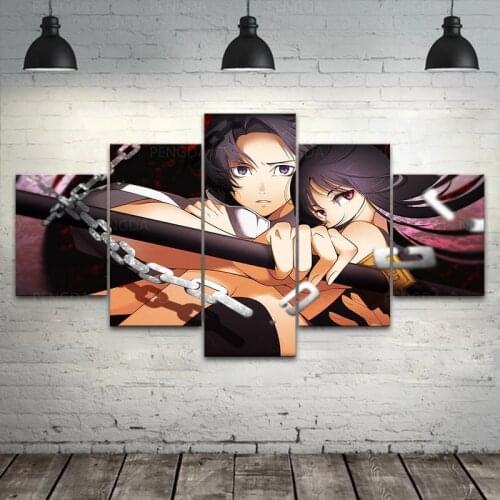 5 Pieces Jujutsu Kaisen Poster Canvas Wall Painting Art Japanese Animation Pictures Modular Kidsroom Living Room Home Decoration