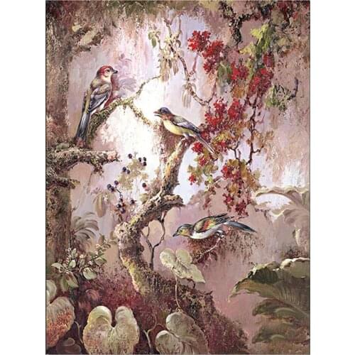 New Abstract bird tree flower 5d diy diamond painting cross stitch full square round drill diamond embroidery kits decoration