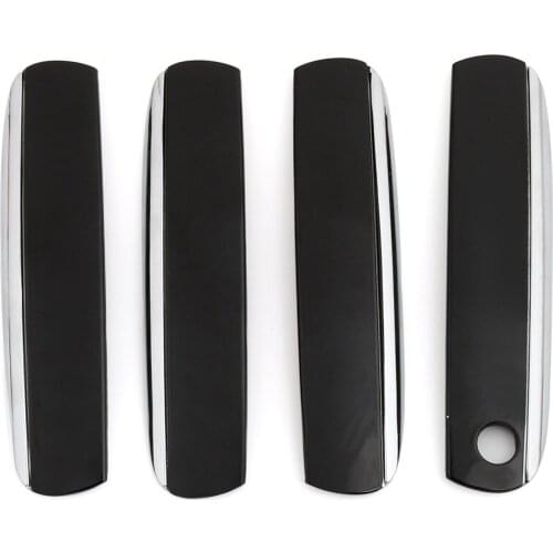 Artudatech 4F0839239A 4F0839239B Car Door Handle Covers Plating Set Silver & Black For Audi S6 A6 Allroad Quattro A3 S3