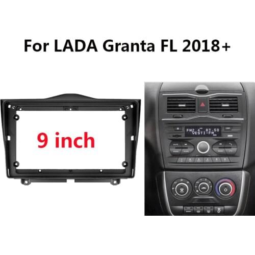2 Din Car Radio Frame Kit For LADA Granta FL 2018 2019 Auto Stereo Head Unit Dash Panel Frame Kit Center Console Holder