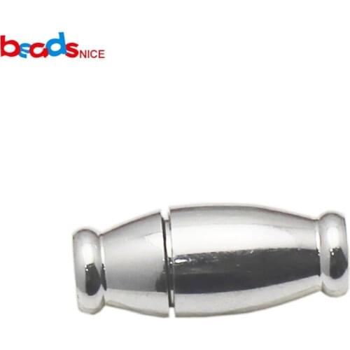 Beadsnice Pure 925 Sterling Silver Magnet Clasp Handmade Jewelry Findings Magnetic Clasps for Leather Bracelet Making ID34958