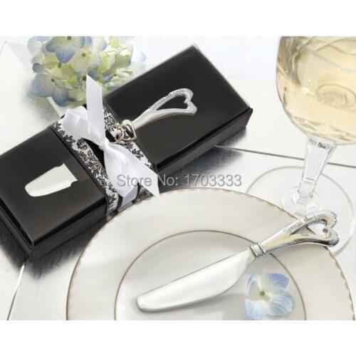DHL free shipping "spread the love" stainless steel maple leaf butter knife wedding favors for guest 200pcs/lot