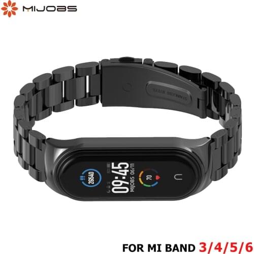 Bracelet for Xiaomi Mi Band 5 6 Strap Metal Correa Mi Band 4 Leather Wristband Mi Band 3 Pulseira Miband 6 Mi Band 3 Watch Band