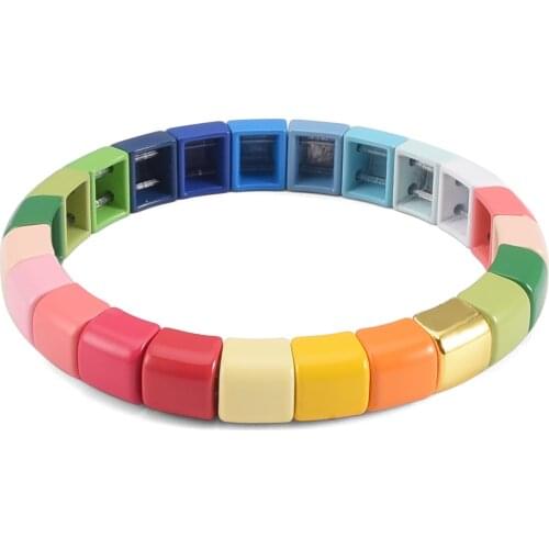 Handmade Tila Tile Bead Rainbow Bracelet Women Stackable Wrap Bracelet Rope Friendship Jewelry Girls Mother Daughter Dropshiping