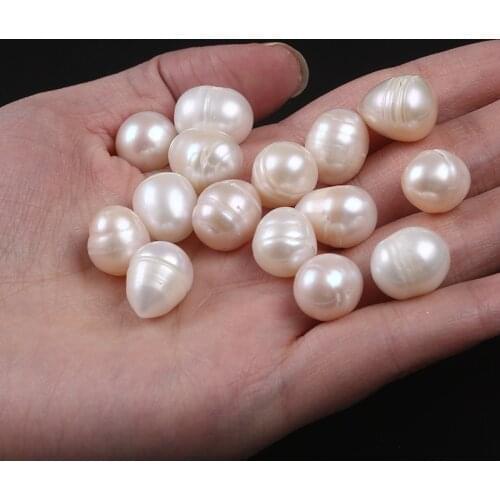 11-13mm Thread-Shape Pearl Beads Natural Freshwater Pearl Earring Pendant DIY Half Hole Beads