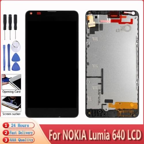 For Microsoft NOKIA Lumia 640 RM-1075 RM-1077 LCD Display Touch Screen Digitizer With Frame Assembly Display Replacement