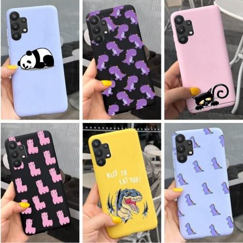Cute Dinosaur Panda Case For Samsung Galaxy A12 A42 A22 A32 A52 A72 A02 A02S A11 A31 M11 M12 Phone Case 2021 Soft Cover Capa New
